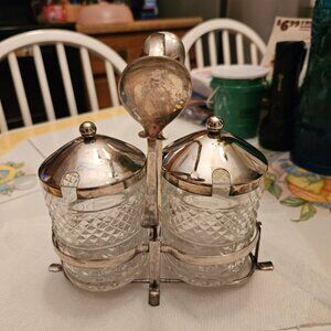 Vintage Silver-plated condiment set (cruet set)